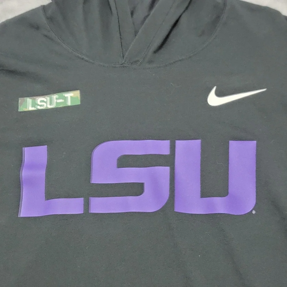 LSU Tigers Nike Team Issued Hoodie Mens 2XL (Fits XL) Black Football Military - Picture 2 of 15